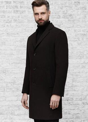 Чоловіче пальто коричневе демісезонне quadri (арт. s-161)3 фото