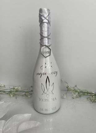 Декор шампанского на свадьбу3 фото