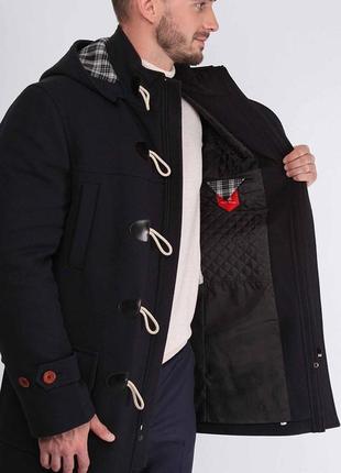 Мужское пальто синее зимнее duffle coat (арт. к-099)4 фото