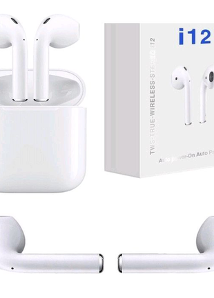 Бездротові сенсорні bluetooth навушники airpods i12-tws, краща5 фото