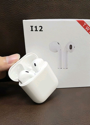 Бездротові сенсорні bluetooth навушники airpods i12-tws, краща7 фото