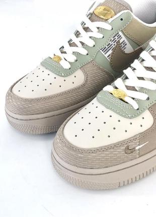 Nike  air force 1 tan low bling8 фото