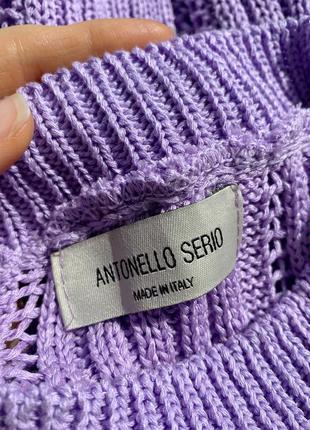 Лавандовый фиолетовый вязаный жилет топ antonello serio женский ажурный5 фото