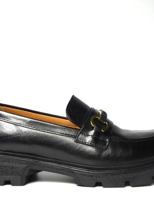 Туфли лоферы женские кожаные черные классические py358a-53a anemone 33551 фото