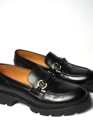 Туфли лоферы женские кожаные черные классические py358a-53a anemone 33555 фото