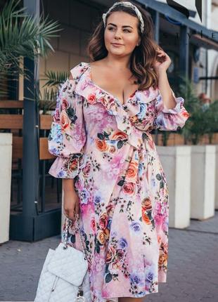 Плаття на запах розміри: 48/52,54/58,60/64 якість супер