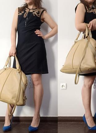 Кожаная сумка-саквояж  светло-коричневого цвета yeves saint laurent, 46*36 cm*15 cm2 фото