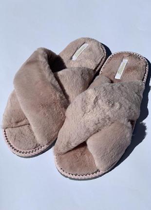 Жіночі кімнатні капці хутро кролик