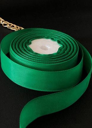 Репсова стрічка. ширина — 2,5 см. колір зелений. ціна вказана за 1 метр