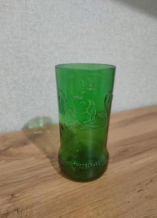 Склянка з відновленої пивної пляшки 350 мл, крафтова склянка з левом 350 мл (коричневий)