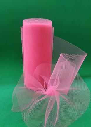 Фатин однотон. ширина - 15 см. цвет - ярко розовый.  цена указана за 1 метр3 фото