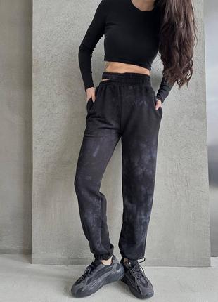 Крутые брюки из турецкой ткани без флиса на высокие посадки с разрезами, черные хаки стильные качественные3 фото