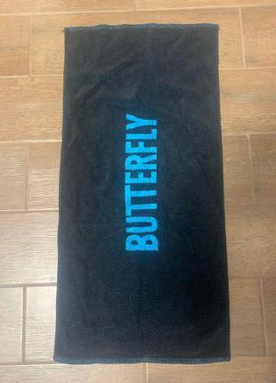 Рушник butterfly towel new logo black/blue1 фото