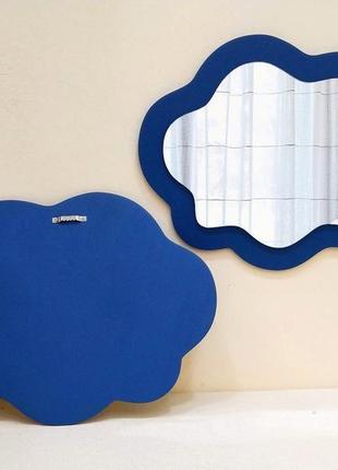 Бежевое зеркало облако для детской комнаты 35*28 см, декоративное небольшое зеркало в форме облака7 фото