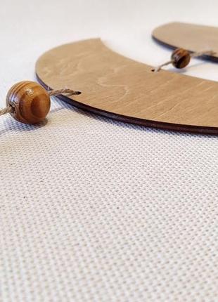 Декор над кроватью фазы луны, гирлянда с кисточками лунный цикл, луна из дерева декор...