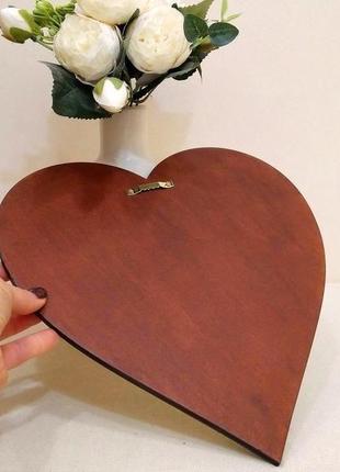 Декоративне дзеркало серце колір махагон, інтер'єрне дзеркало у формі серця, дзеркало для дівчинки2 фото