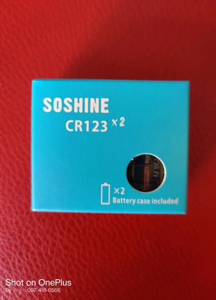 Акумулятор 16340 / cr123 lifepo4 soshine rcr123p-3.2-600 захист