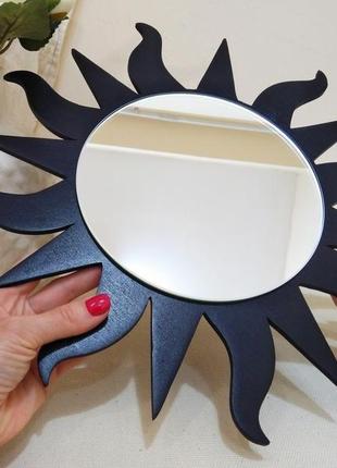 Декоративное бежевое зеркало в форме солнца, стильное зеркало солнце, зеркало в деревянной раме8 фото