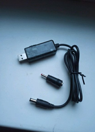 2в1  usb - > dc с 5в на 9 / 12 в для роутера wi-fi с переходником