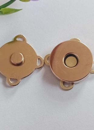 Кнопка магнітна, пришивна. розмір — 18 мм. колір — золото1 фото