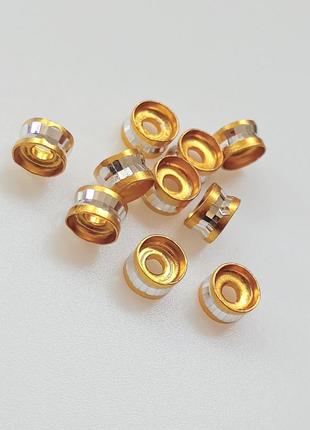 Розділювачі для намистин. діаметр 6 мм. паковання — 10 шт. колір — золото.