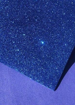 Фоамиран глиттер 2 мм. размер листа 50*50 см. без клеевой основы. цвет - синий