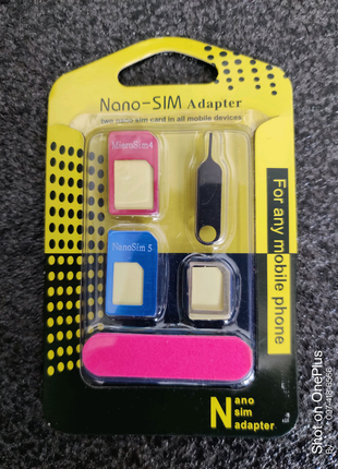 Адаптер-перехідник nano sim / micro sim і скріпки