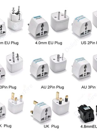 Універсальний адаптер перехідник uk / au / eu / usa 3pin 2pin