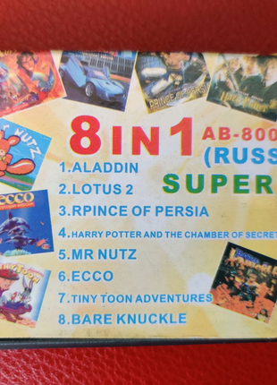 Картридж збірник 8in1 rus sega 16-bit сега