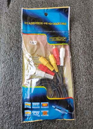 Кабель 3 rca -> 3 rca тюльпан пакет av