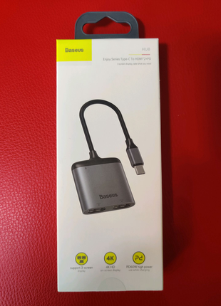 Usb-хаб baseus enjoy hd intelligent hub type-c to 4k hdmi * 2