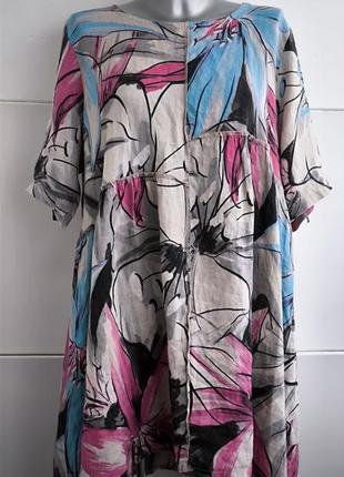 Лляна блуза made in italy з принтом1 фото