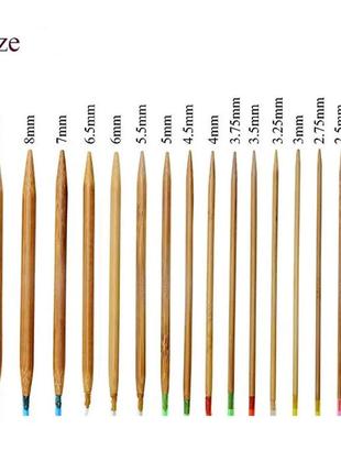Набір бамбукових спиць на волосіні 18 шт. довжина 60 см.8 фото