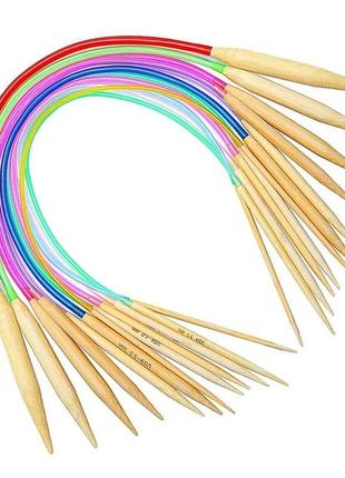 Набір бамбукових спиць на волосіні 18 шт. довжина 60 см.9 фото