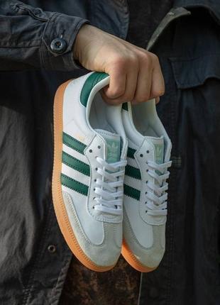 Adidas samba white\green3 фото