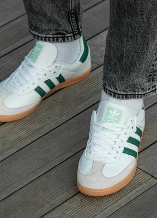 Adidas samba white\green6 фото