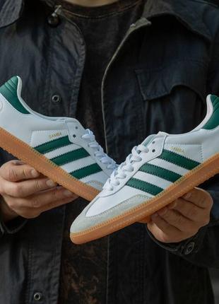 Adidas samba white\green8 фото