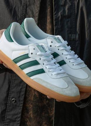 Adidas samba white\green10 фото