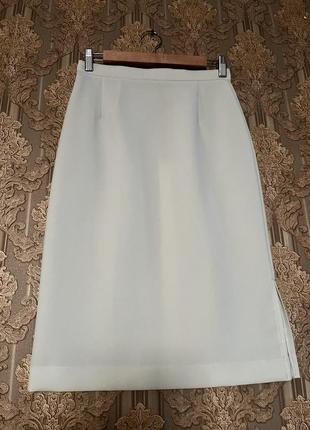 Светлая винтажная юбка с разрезом на ножке индпошив1 фото