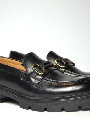 Лоферы женские кожаные черные туфли на низком ходу py358a-22a anemone 33535 фото