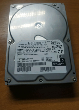 Продам hdd 3.5" hitachi 400gb б/у