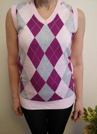 Жилетка в ромбах бренд slazender