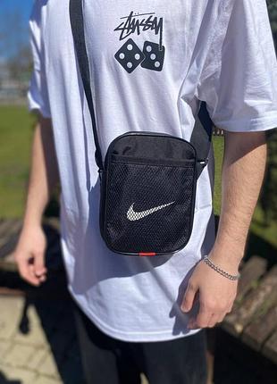 Мессенджер nike черный, борсетка найк черная black, сумка через плечо подростковая мужская купить недорого