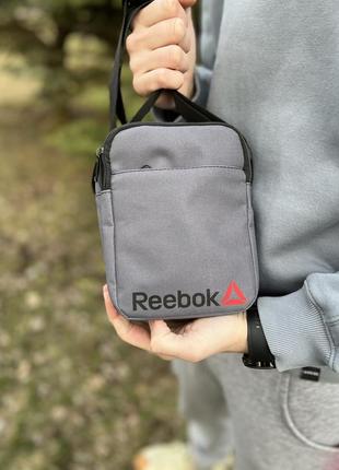 Сумка reebok сіра / чоловіча спортивна сумка через плече рибок / барсетка reebok4 фото