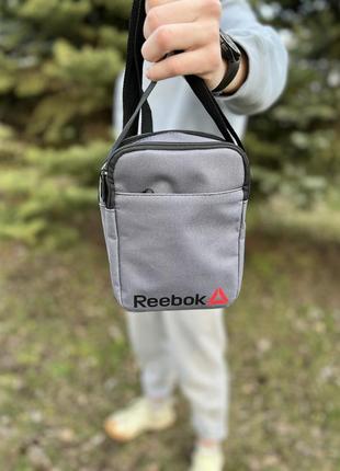 Сумка reebok сіра / чоловіча спортивна сумка через плече рибок / барсетка reebok3 фото