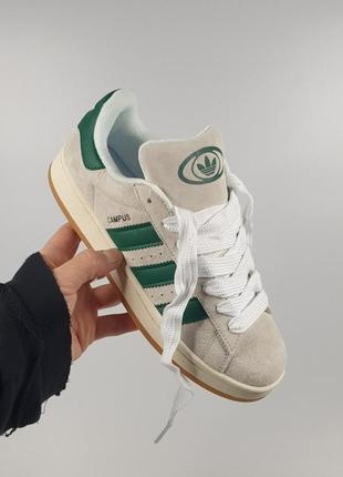 Мужские кроссовки серые с зеленым adidas campus 00s
light grey green