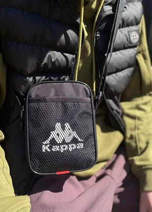 Месенджер kappa чорний, барсетка каппа black, сумка через плече чоловіча підліткова купити недорого