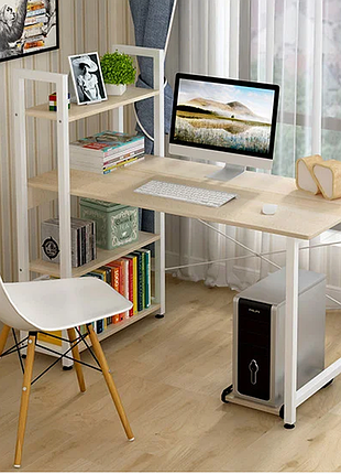 Практичний комп'ютерний стіл loran в стилі лофт білий польща