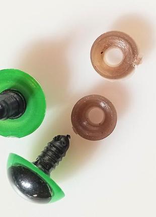 Глазки для игрушек с заглушками, 18 мм. зелёные. цена указана за пару2 фото