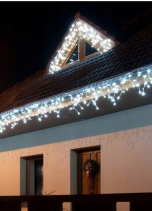 Вулична гірлянда бахрома 20м, 500led, сніг, дощ. польща